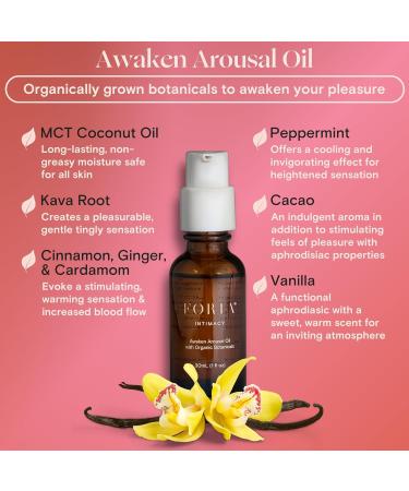 Foria Awaken Arousal Oil | Organic & All-Natural Intimate Oil for Women | Safe for Sensitive Skin | 1 Fl Oz - Buy Online on GoSupps.com