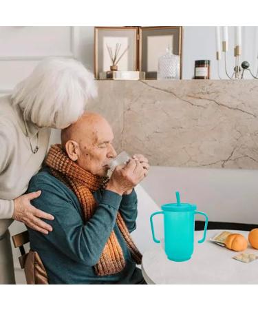 Spill Proof Feeding Cup with Extended Straw - Self Feeding Aid for Stroke & Parkinson Patients - Elderly Drinking Utensils (Blue) - Buy Online on GoSupps.com