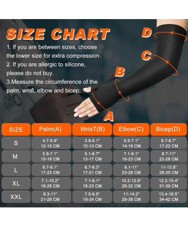 Lymphedema Compression Arm Sleeve with Gauntlet | 20-30 mmHg Support for Arthritis & Edema - Black (Large - Buy Online on GoSupps.com