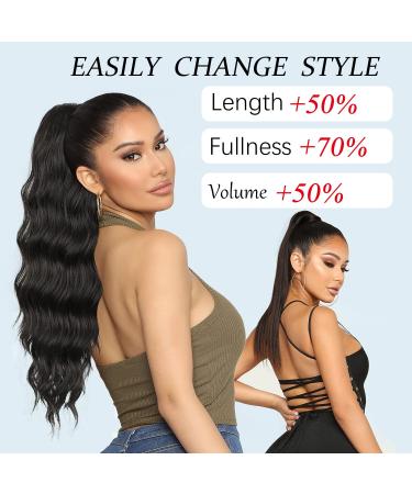 Aikaa Curls Synthetic Hair Extensions - 60cm Wavy Curly Ponytail (27/613#) for Women | International Shipping Available - Buy Online on GoSupps.com