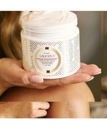 LaLicious Sugar Peppermint Body Butter - Moisturizing & Hydrating Whole-Body Lotion with Peppermint Essential Oil Body and Skincare Products (8oz) - Buy Online on GoSupps.com