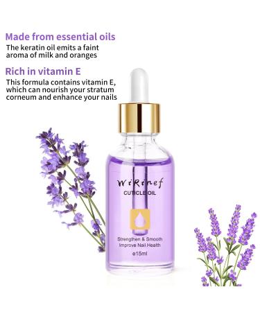 Organic Nail Cuticle Oil 15ml - Vitamin E & B Jojoba Oil Moisturizes & Repairs Dry Rough Cuticles Dropper Design Premium Nail Care Lavender Scent flavor - Buy Online on GoSupps.com