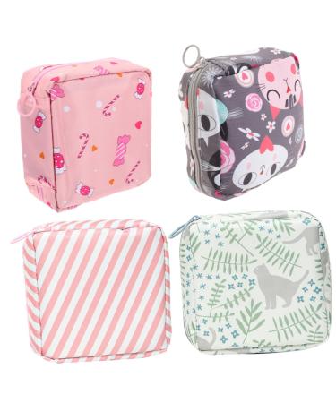 Plafope 4 pieces of women bandage Personal bag Perioddoor Women Bind bag Periodine container menstrual pillow container menstrual pillow bag bag