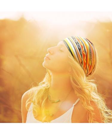 XunYee 12 Pcs Boho Headbands for Women - 7.08 Inch Wide Stretch African Headbands for Yoga, Workout, and Fashion - Elastic Knotted Headband Wrap Motorcycle Hair Accessories - Buy Online on GoSupps.com