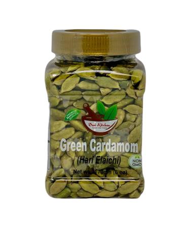 Desi Kitchen Spices All Natural | Salt Free | Vegan | NON GMO | Green Cardamom Pods (Hari Elaichi) 170gm (6oz)