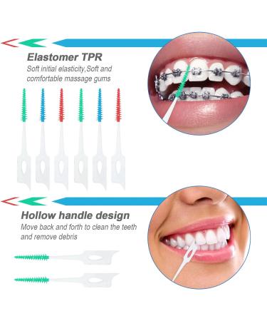 Skhaovs 240 Interdental Cleaning Sticks - Silicone Brushes for Narrow Spaces Plaque Removal | 3 Colors Available - Buy Online on GoSupps.com