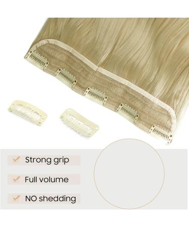 S-noilite Fashion Half Head Clip in Hair Extensions - Curly Wavy Hairpiece 24 Inches - Bleach Blonde - Buy Online on GoSupps.com