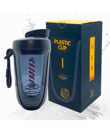 Qavi Protein Shaker Bottle 590ml Black - Stainless Steel Mixing Wire Ball, Tritan Material, BPA Free, Leakproof & Odourless - Buy Online on GoSupps.com