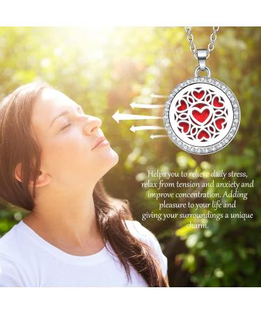 Rixerkoc Aromatherapy Diffuser Bracelet Necklace Set | Essential Oil Medallion with 10 Refill Pads - Ideal Gift for Women & Girls - Buy Online on GoSupps.com