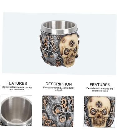 Fomiyes Stainless Steel Soap Bowl & Shaving Holder - Unbreakable Skull Design for Men - Perfect Shaving Set for Smooth Finishes - Buy Online on GoSupps.com