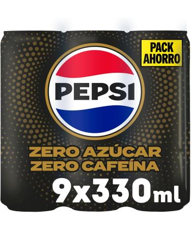 Pepsi Zero without caffeine Cola refreshment with zero sugar and zero calories set of 9 cans of 330 ml 2.97 liters in total - Buy Online on GoSupps.com