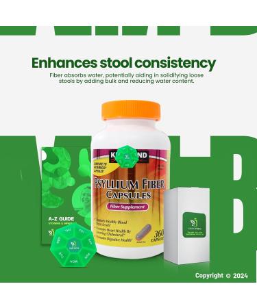 Psyllium Fiber Capsules 360 Count Dietary Supplement with Exclusive Better Ligth&Spring Guide - Buy Online on GoSupps.com