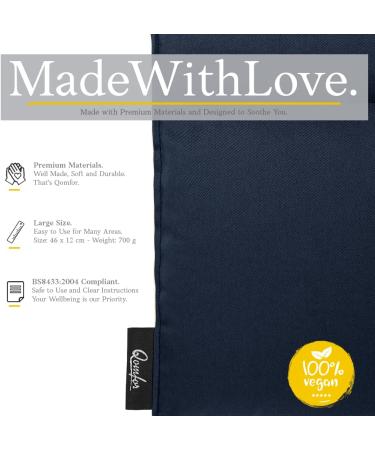 Grain Cushion - Harmatic Cotton Cushion for Pain Relief | Soft Wheat-Filled 46x12 cm | Dark Blue Gift for Back Neck & Shoulder Comfort - Buy Online on GoSupps.com