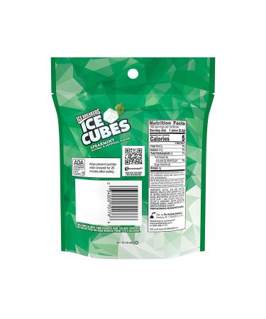 Ice Breakers Ice Cubes Spearmint Sugar Free Chewing Gum with Xylitol - 8.11 oz Pouch (100 Pieces) - Buy Online on GoSupps.com
