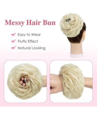 Tess Hair Part with Rubber Band - 55g Light Blonde Synthetic Hair Tie for Large Bun Haardutt Extensions for Women & Girls - Buy Online on GoSupps.com