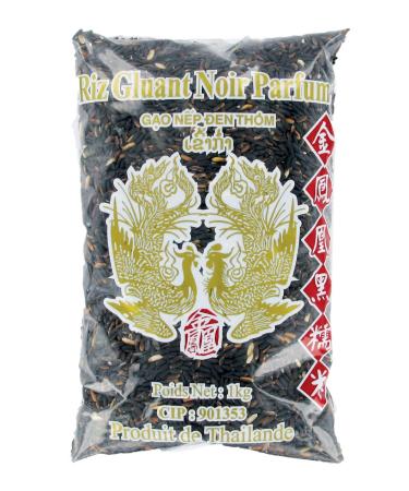 Black / Brown Sticky Rice Fragrant from Thailand - 1KG Bag - Celestial Birds (1 bag of 1KG)