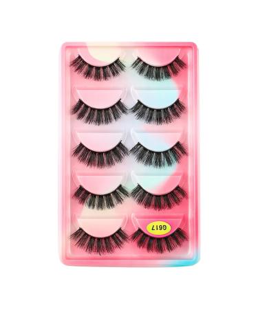 UAMOU Lashes 10/20/50/100 Boxes Mink Eyelashes 5 Pairs Natural False Eyelashes Thick Fluffy Faux Cils Lashes In Bulk G6 Cheerfully (Color : G617CS Size : 20 boxes)