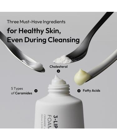 LAYERLAB Korean Face Wash with 5 Ceramides | Hydrating Low pH Cream Foam Cleanser for Sensitive Skin | Helps Support Moisture Barrier Non-Drying For All Skin Types 150ml 5.07 fl oz (White) - Buy Online on GoSupps.com