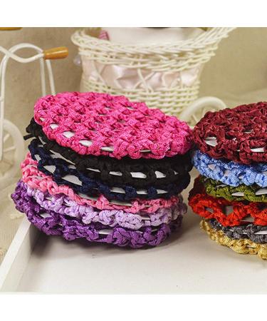 Handmade Knit Mesh Hair Bun Cover Snood Set - 12 Pieces, Assorted Colors - Buy Online on GoSupps.com