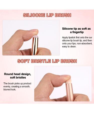 2pcs Silicone Lip Brush Set - Soft Bristle Makeup Applicator with Cap | Multi-Purpose Gloss Brush for Lipstick - Buy Online on GoSupps.com