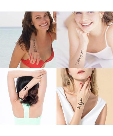 Konsait 30 Sheets Black Tiny Waterproof Temporary Tattoos for Women Men Kids - Fake Body Art Sticker Set - Buy Online on GoSupps.com