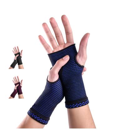 Abyon wristlass bandage compressive wrist bandages 2 pieces for links and right -handed arthritis tendonitis sprain sprain sports protection for men L blue