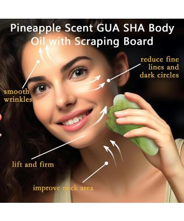MR.A Pineapple Juice Scented Body Oil - 2 Pack | Vitamin E & Jojoba Oil for Hydration | Perfect After Shower & Massage Oil with Guasha Tool - Buy Online on GoSupps.com