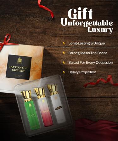 Adilqadri Captivating Trio Luxury Perfume Gift Set (3 x 20ml) | With Shanaya White Oud Safwan Perfume Unisex Strong Woody Fruity Amber Long Lasting EDP Fragrance Set - Buy Online on GoSupps.com