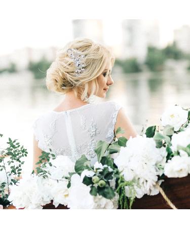 Euvoym 3 Pieces Bridal Wedding Hair Clip Comb Bridal Flower Side Hair Clips Pearl Bridal Headpiece Wedding Accessories for Women and Girls - Buy Online on GoSupps.com