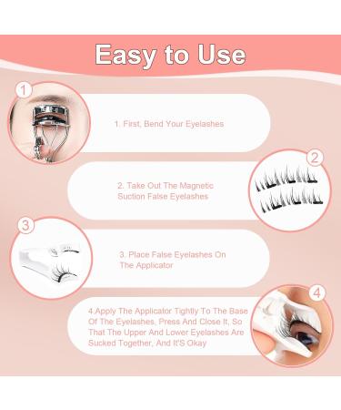 2 Pairs Magnetic Eyelashes Natural Look Eyelashes Magnetic with Applicator Reusable Magnetic Eyelashes without Eyeliner Magnetic Lashes Easy to Wear No Glue & No Makeup Remover White Box - Buy Online on GoSupps.com