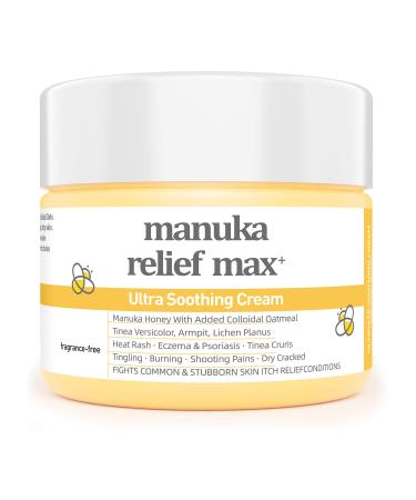 Max Strength Treat Organic Manuka Honey Lotion Cream - Soothing Moisturizer for Dry Skin Treat for Relief - Hand & Body Eczema Psoriasis Itch Gentle Plant Non-Irritating For Adults Kids Baby 4 Fl Oz (Pack of 2)