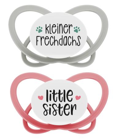 Nip Schnuller My Butterfly Green Special Edition: from sustainable raw materials light and airy quiet quiet & jaw-friendly silicone size 1 (0-6 months) with a saying Special Edition Size 1 (0-6 months) Sister/Cheeky Tax