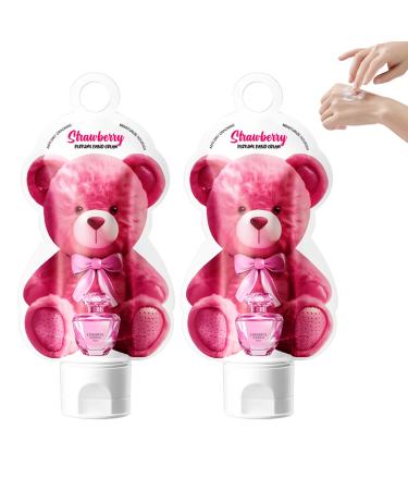 2PC Hand Cream with Strawberry Nourishing Hand Ointment Hand Cream Nourishes and Hydrates Improves Skin Elasticity Restores Chapped Skin Suitable for all Skin Types