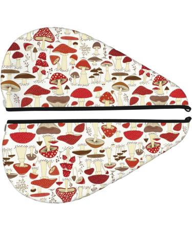 Buy Cartoon Mushrooms Microfiber Hair Towel - Super Absorbent Coral Velvet Wrap for Women | Quick Dry for Long Curly & Thick Hair - Buy Online on GoSupps.com
