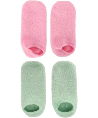 Qukaim Moisturizing Spa Socks Moisturizing Gel Spa Socks Set of 2 Repair Nourishing Green Slip-Resistant Socks for Dry Cracked Feet - Buy Online on GoSupps.com