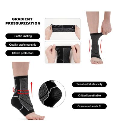 ACWOO Ankle Support Brace 2 Pack Elastic Compression Foot Sleeves Plantar Fasciitis Socks Anti-Slip Breathable Compression Support Sleeve for Ankle Protection Sports Protection and Pain Relief (XL) - Buy Online on GoSupps.com