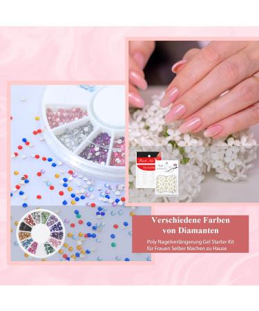 Phoenixy Poly Nail Gel Set - 6 Colors Starter Kit with UV Lamp & Slip Solution - DIY Manicure at Home - Buy Online on GoSupps.com