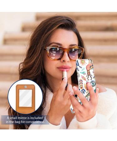 Travel Lipstick Organizer Case | Portable Makeup Bag with Mirror | Ethnic Style Animal Design - Shop Now - Buy Online on GoSupps.com