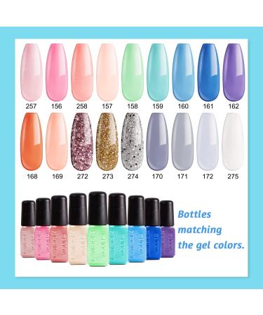 Lavender Violets 21 Pcs Gel Nail Polish Gift Set Spring Colours Soak Off UV LED Starter Kit Base Glossy n Matte Top Coat Orange Sliver Glitter White Pink 986C #21 Ocean Series-986C - Buy Online on GoSupps.com