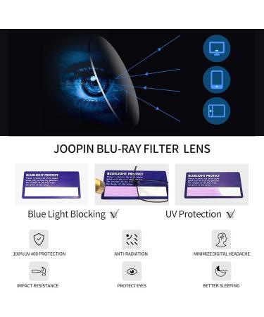 Joopin Blue Light Filter Glasses for Men & Women - Gaming & Computer Glasses - Stylish Metal Matt Black Design - Buy Online on GoSupps.com