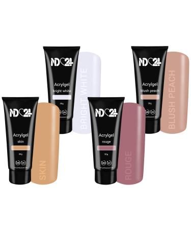 Poly Tube Set Dark Babyboomer - Bright White + Blush Peach + Skin + Rouge (4 x 30g)
