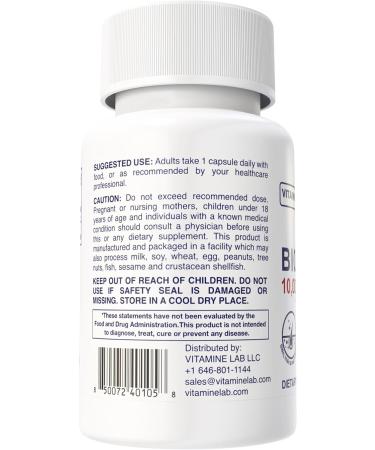 VITA MINE LAB Biotin 10 000 mcg - Supports Healthy Hair Skin & Nails Gluten-Free Halal Vegan Made in USA 60 Capsules - Buy Online on GoSupps.com