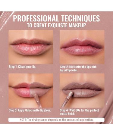 Oulac Liquid Matte Lipstick - Mallow Nude Long-Lasting Vegan & Gluten-Free 4.5ml | Intensive Color Precise Applicator - Buy Online on GoSupps.com