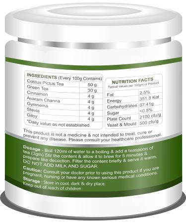 Nutranix ads Insulin Plant Leaf Tea (Costus Igneus) - Blood Sugar Support - Pack of 100g Pure Insulin Plant Powder - Buy Online on GoSupps.com