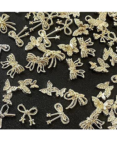 50 Piece 3D Gold Bow & Butterfly Nail Charms - Premium Alloy Nail Art Decor for Stunning Nail Designs - Buy Online on GoSupps.com