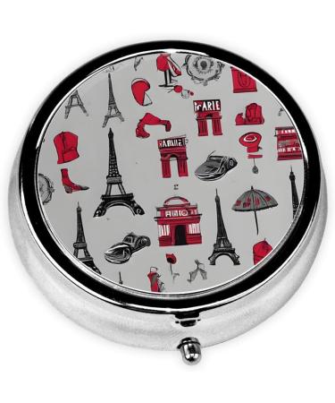 French Fashion Model Ferrets Round Pill Box | 3 Compartment Portable Travel Organizer for Vitamins & Medicine - Buy Online on GoSupps.com