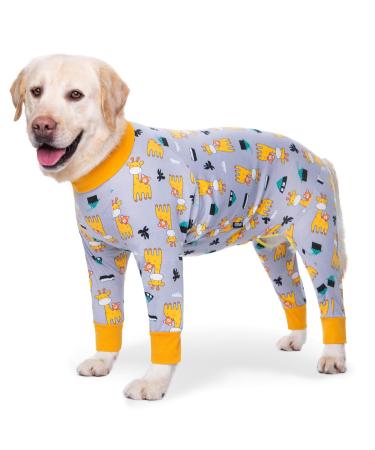 AXCIMOND Dogebody after op dogs one -part dogbody castration bitch/male op body dog recovery suit for dogs after the operation long -sleeved wound protection suits Alternatively to neck crauses for dogs xl gray giraffe