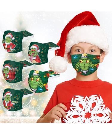 100Pcs Kids Grinch Disposable Face_Mask - Christmas Childrens Face_Mask Assorted Colors Design Boys Girls 3-Ply Face_Covering - Buy Online on GoSupps.com