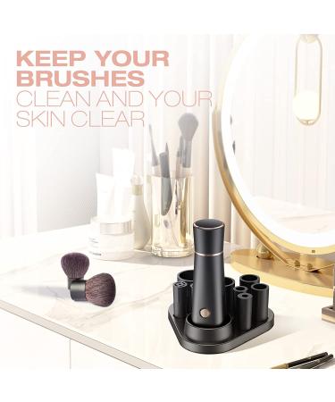 NICARE Electric Makeup Brush Cleaner & Dryer Machine | 8 Rubber Collars | Wash & Dry in Seconds | Deep Cleaning for Cosmetic Brushes (Black) - Buy Online on GoSupps.com