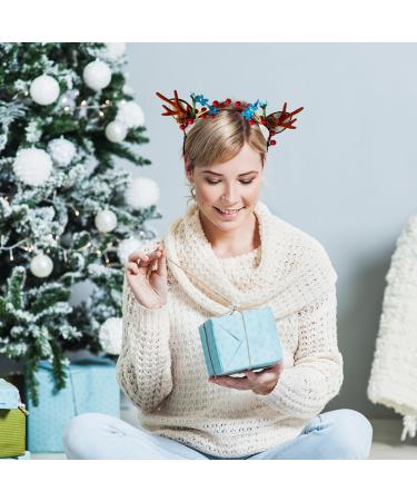 Jxuane Christmas Headband Christmas Flower Deer Headband Flower Antlers Headband Flower Antlers hair piece Animal Horns Headwear Flower Antlers Hair Accessories for Girls and Women - Buy Online on GoSupps.com